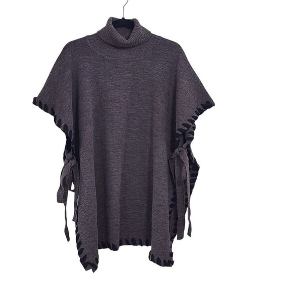 Antonio Melani Top M/L wool blend poncho Country Western Cowgirl - Picture 1 of 4